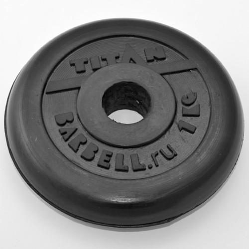 Диски Titan 1 кг (обрезиненные, диаметр 26 мм)